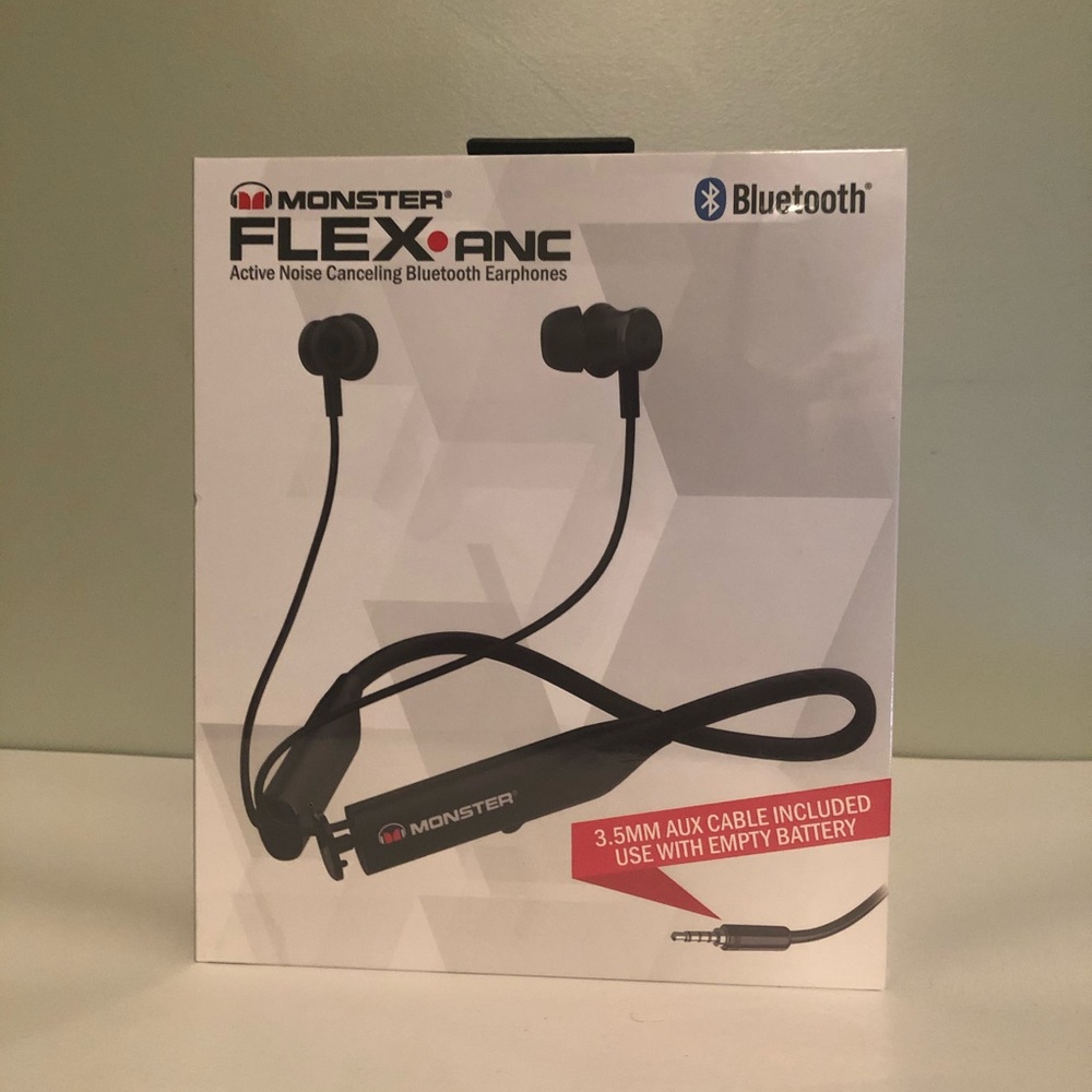🎶 Monster MNFLEX BLK Flex Active Noise Canceling Bluetooth Headphones
